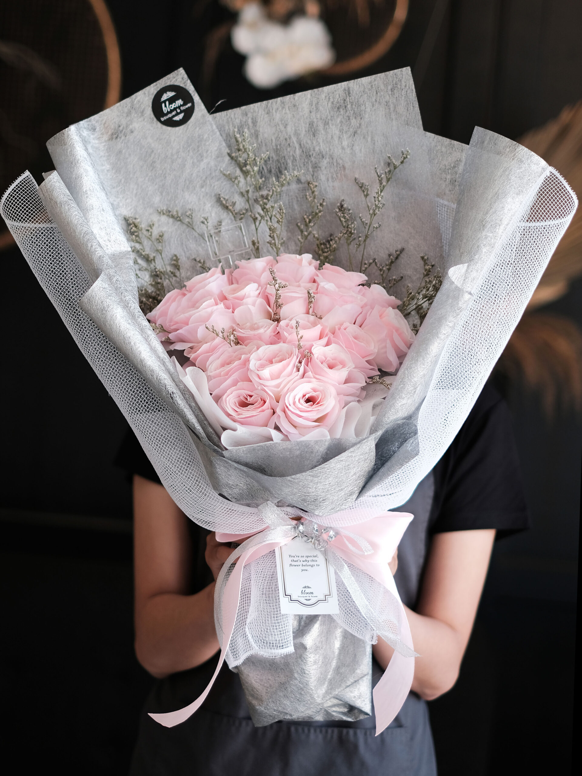 Artificial 20 Stems Pink Bloom Bouquet & Flower